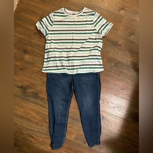 BUNDLE- OUTFIT Striped Top and Classic Blue Skinny Jeans